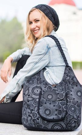 Černo-šedá kabelka Michaela Gautam Maxi