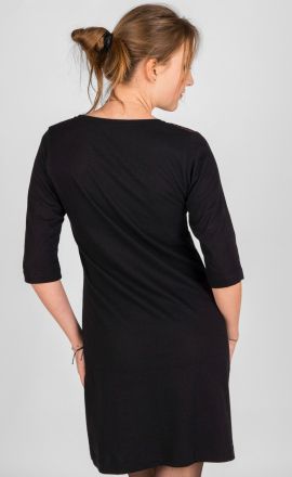 Černo-zelené šaty Michaela Gautam Narami s výšivkami