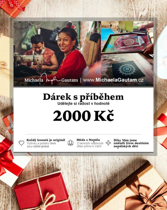Dárkový certifikát v hodnotě 2000 Kč Dárkový certifikát v hodnotě 2000 Kč