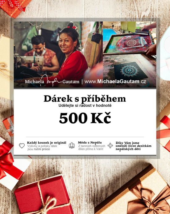 Dárkový certifikát v hodnotě 500 Kč Dárkový certifikát v hodnotě 500 Kč