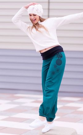 Pevné kalhoty Purano - petrolejové