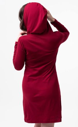 Bordó šaty Michaela Gautam Luga s výšivkou