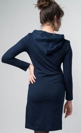 Navy šaty Michaela Gautam Luga s výšivkou