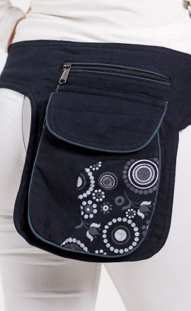 Ledvinka Purano - černá s květinami