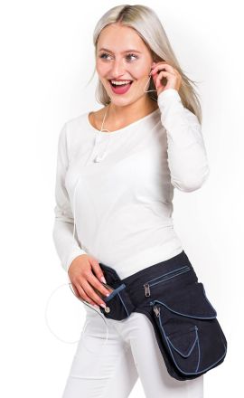 Ledvinka Purano - černá s šedým lemem