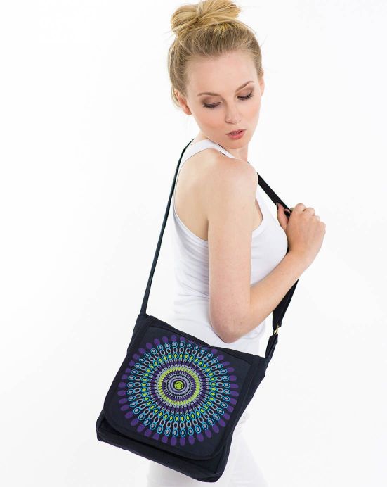 Černo-fialová kabelka Purano - Flap Černo-fialová kabelka Purano - Flap