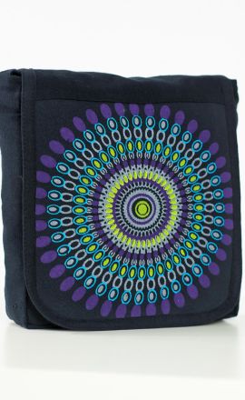 Černo-fialová kabelka Purano - Flap