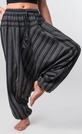 Černé harémky Michaela Gautam Aladin s proužky