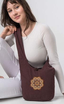 Béžová kabelka Michaela Gautam Lotus s výšivkou